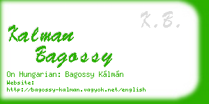 kalman bagossy business card