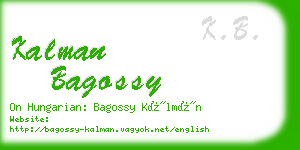 kalman bagossy business card